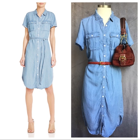 Andrea Jovine Dresses & Skirts - Andrea Jovine Chambray Shirt Dress Midi M S